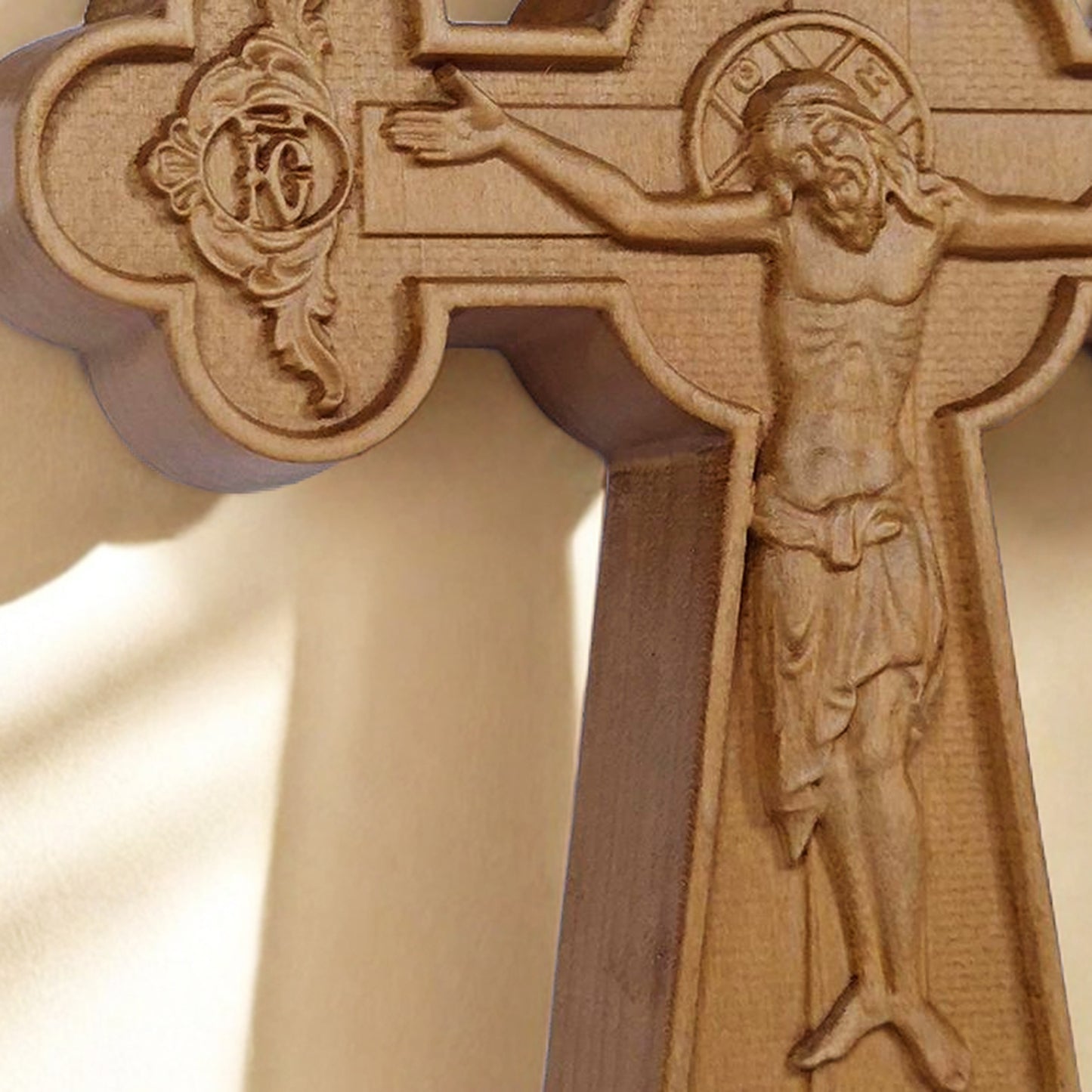 Wooden Carved Handmade Christian Cross No2. Byzantine Greek Orthodox Home Art Decor.