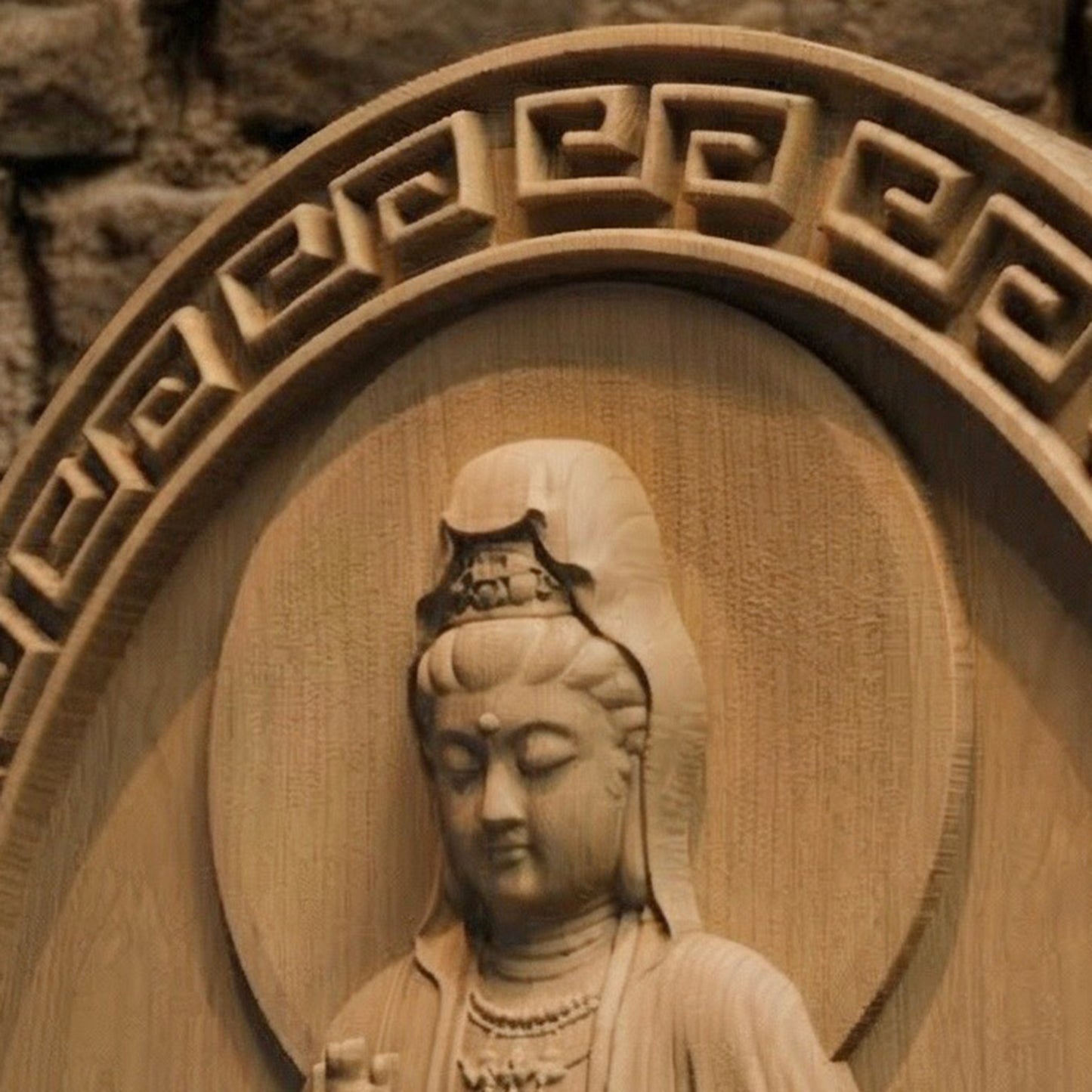 Asian Entity 14 Handmade Wooden Carving. Home Gift Wall Art Mythological Decor.