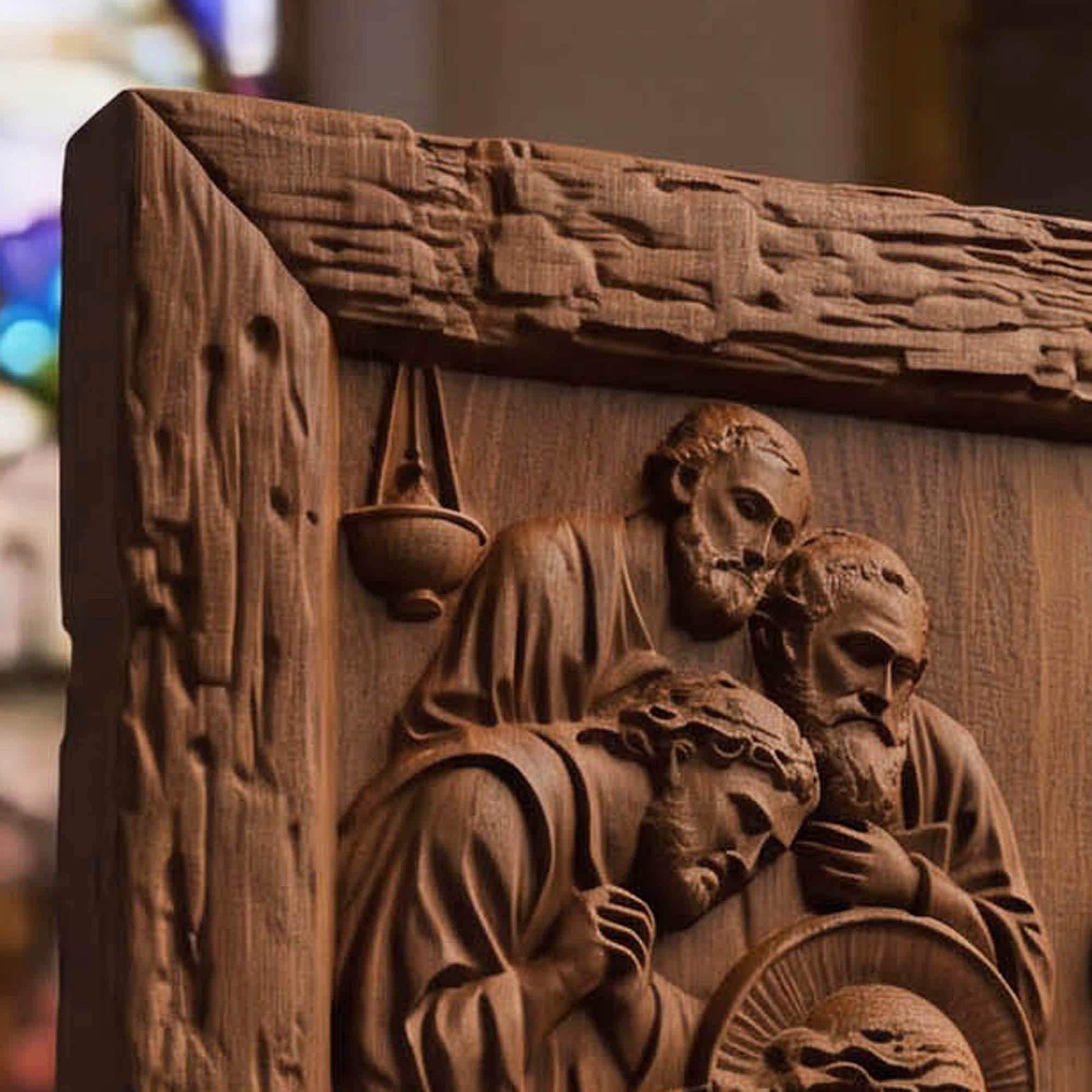 Jesus Christ Washes His Disciple’s Feet Wooden Carved Handmade Christian Icon  Byzantine Greek Orthodox Home Decor Cretan Holy Carvings