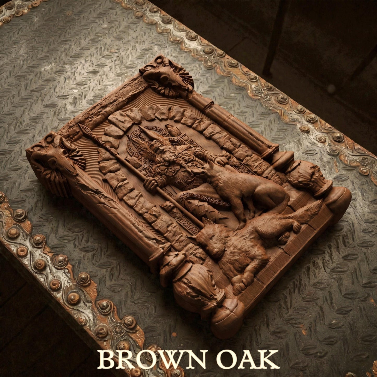 Odin Wooden Bas Relief | Wood Panel Art | Sculptural Gift Idea