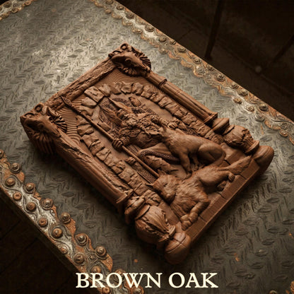 Odin Wooden Bas Relief | Wood Panel Art | Sculptural Gift Idea