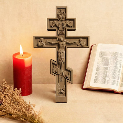 Wooden Carved Handmade Christian Cross No1. Byzantine Greek Orthodox Home Art Decor.