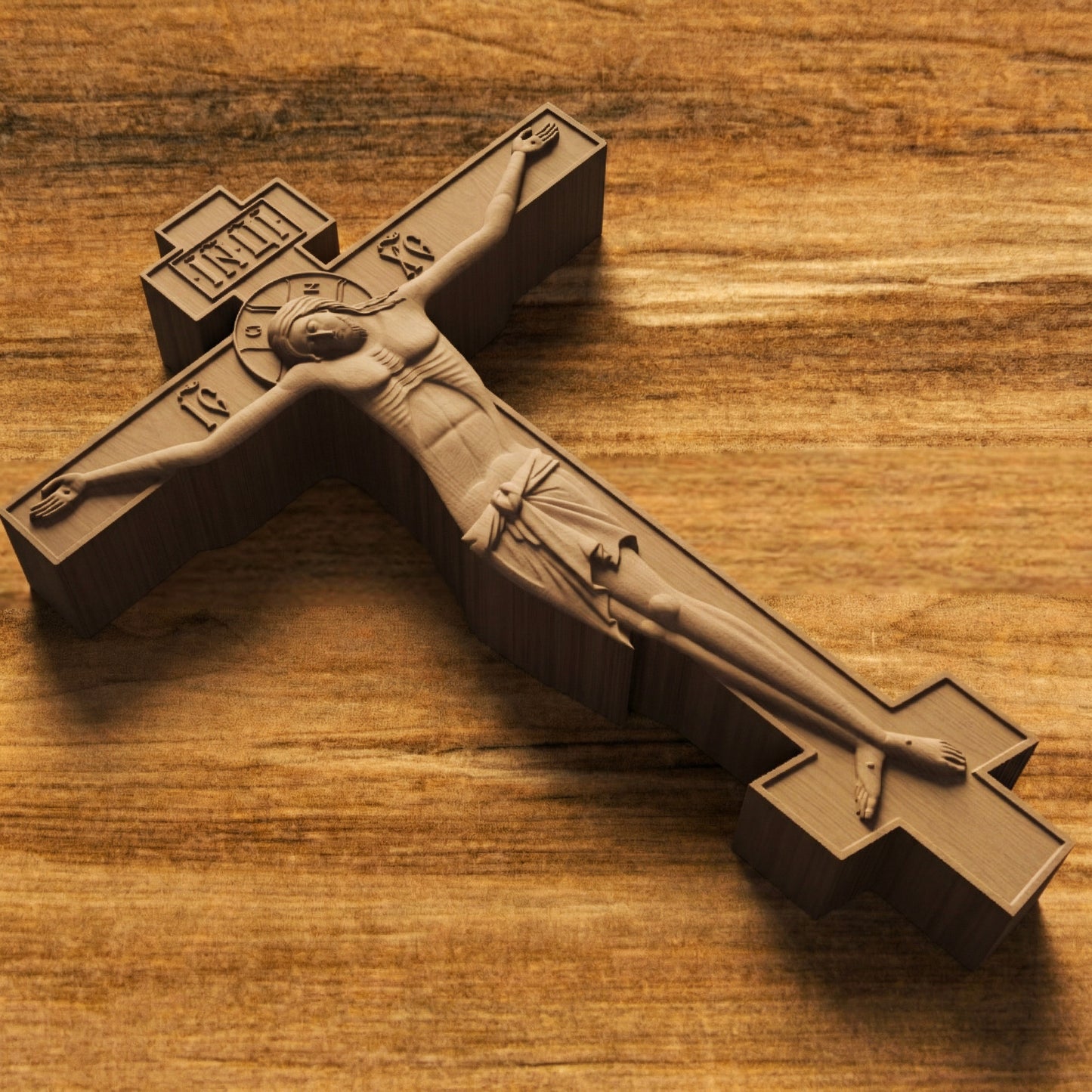 Wooden Carved Handmade Christian Cross No4. Byzantine Greek Orthodox Home Art Decor.