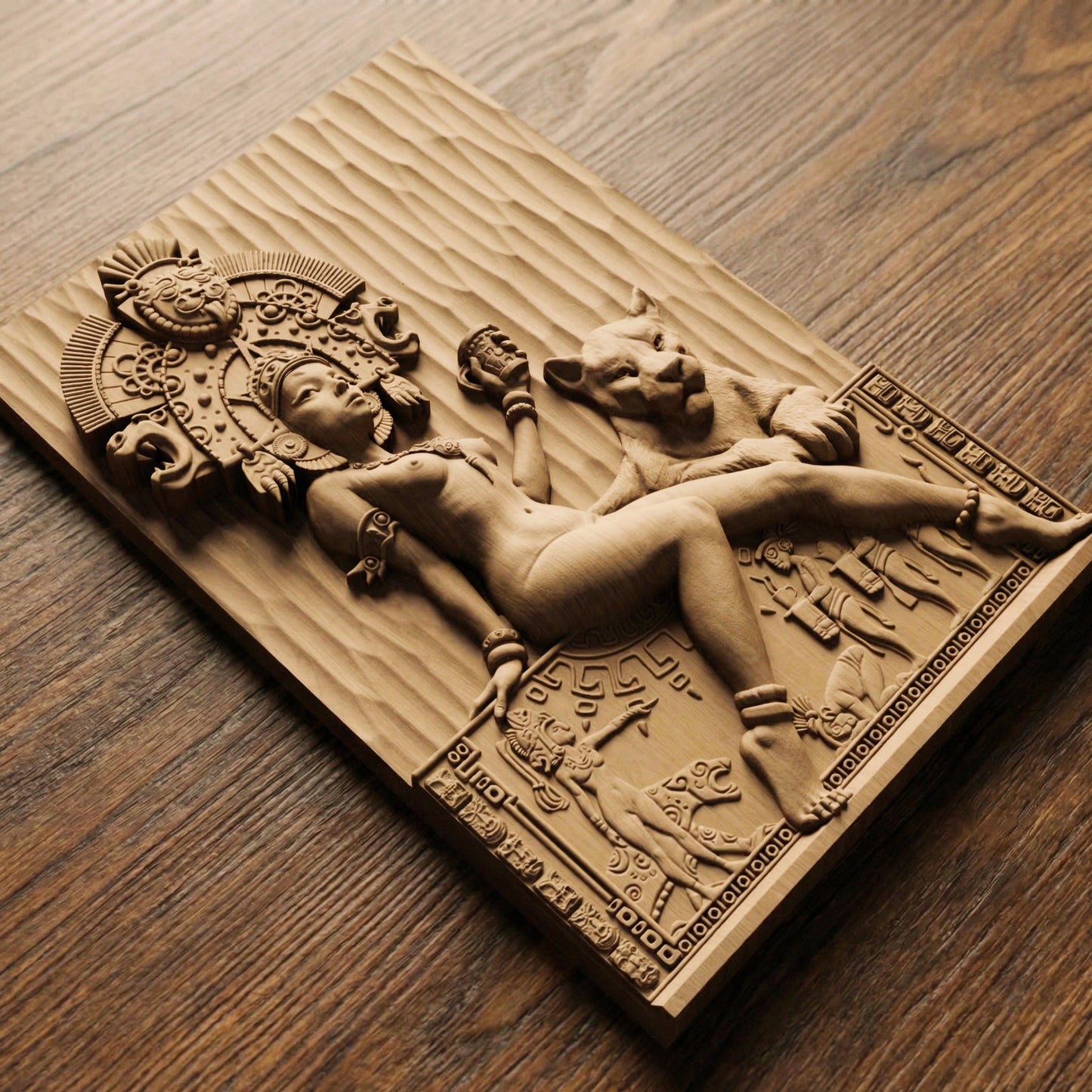 Aztec Woman Handmade Wooden Carving. Other Home Gift Wall Art Decor.