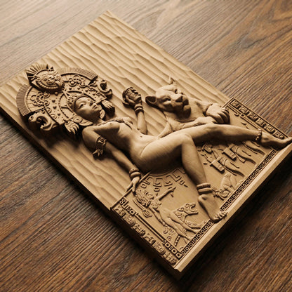 Aztec Woman Handmade Wooden Carving. Other Home Gift Wall Art Decor.