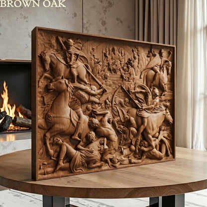 The Four Riders of the Apocalypse Wooden Bas Relief | Wood Panel Art | Sculptural Gift Idea