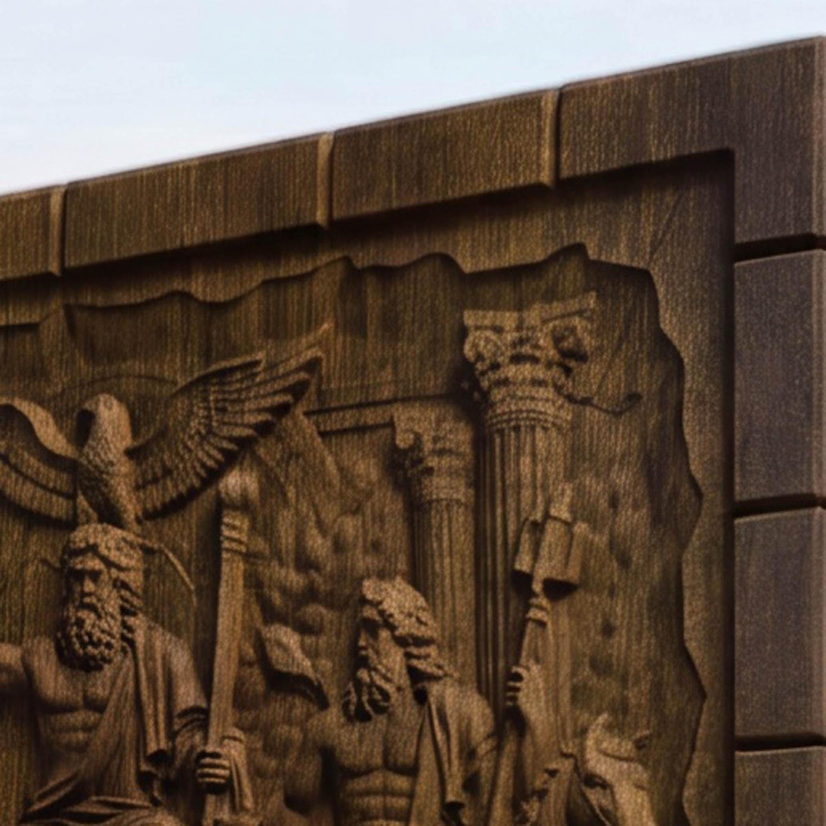 The Gathering of Olympian Gods 3D Wooden Bas Relief Panel Art Sculptural Gift Idea Cretan Holy Carvings