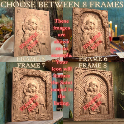 Saint James of Alphaeus the Apostle Wooden Carved Handmade Christian Icon. Patron Saint of Pharmacists. Byzantine Greek Orthodox Home Decor.