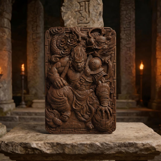 Monkey King Wooden Bas Relief | Wood Panel Art | Sculptural Gift Idea