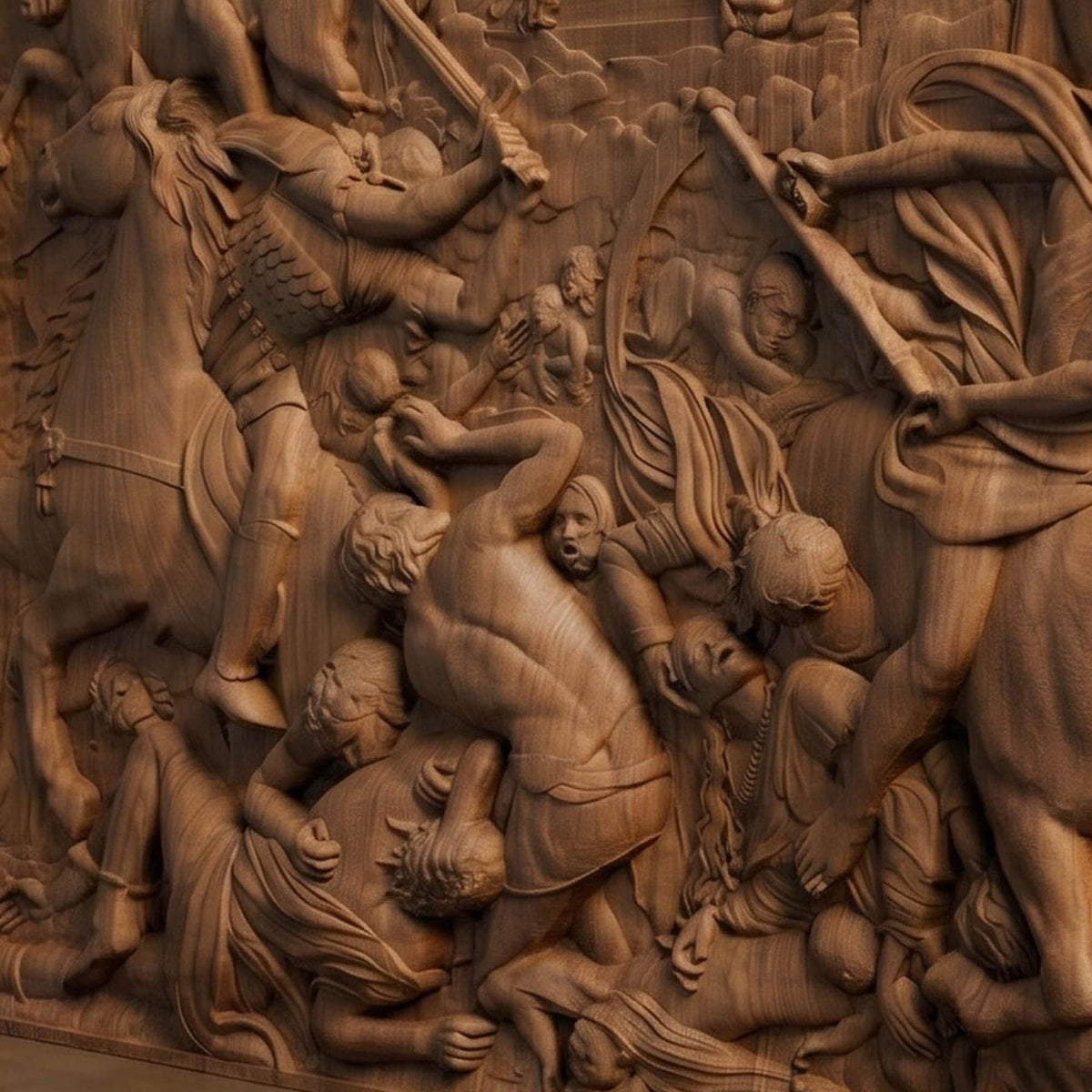 The Four Riders of the Apocalypse Wooden Bas Relief | Wood Panel Art | Sculptural Gift Idea