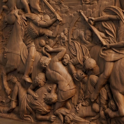 The Four Riders of the Apocalypse Wooden Bas Relief | Wood Panel Art | Sculptural Gift Idea
