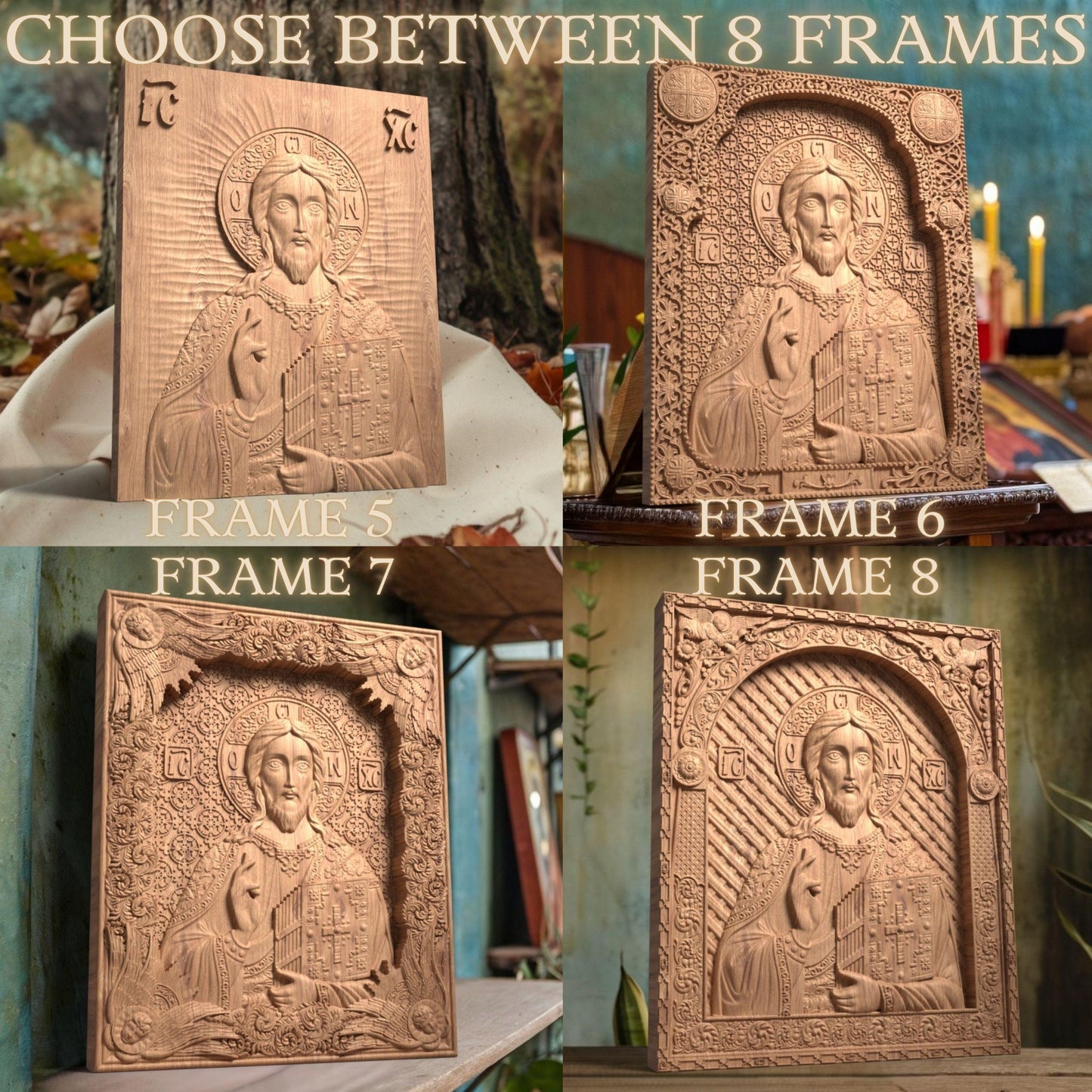 Jesus Christ Wooden Carved Handcrafted Christian Religious Icon. Byzantine Home Wall Art Decor Gift. Orthodox Greek Woodcarving Sculpture.