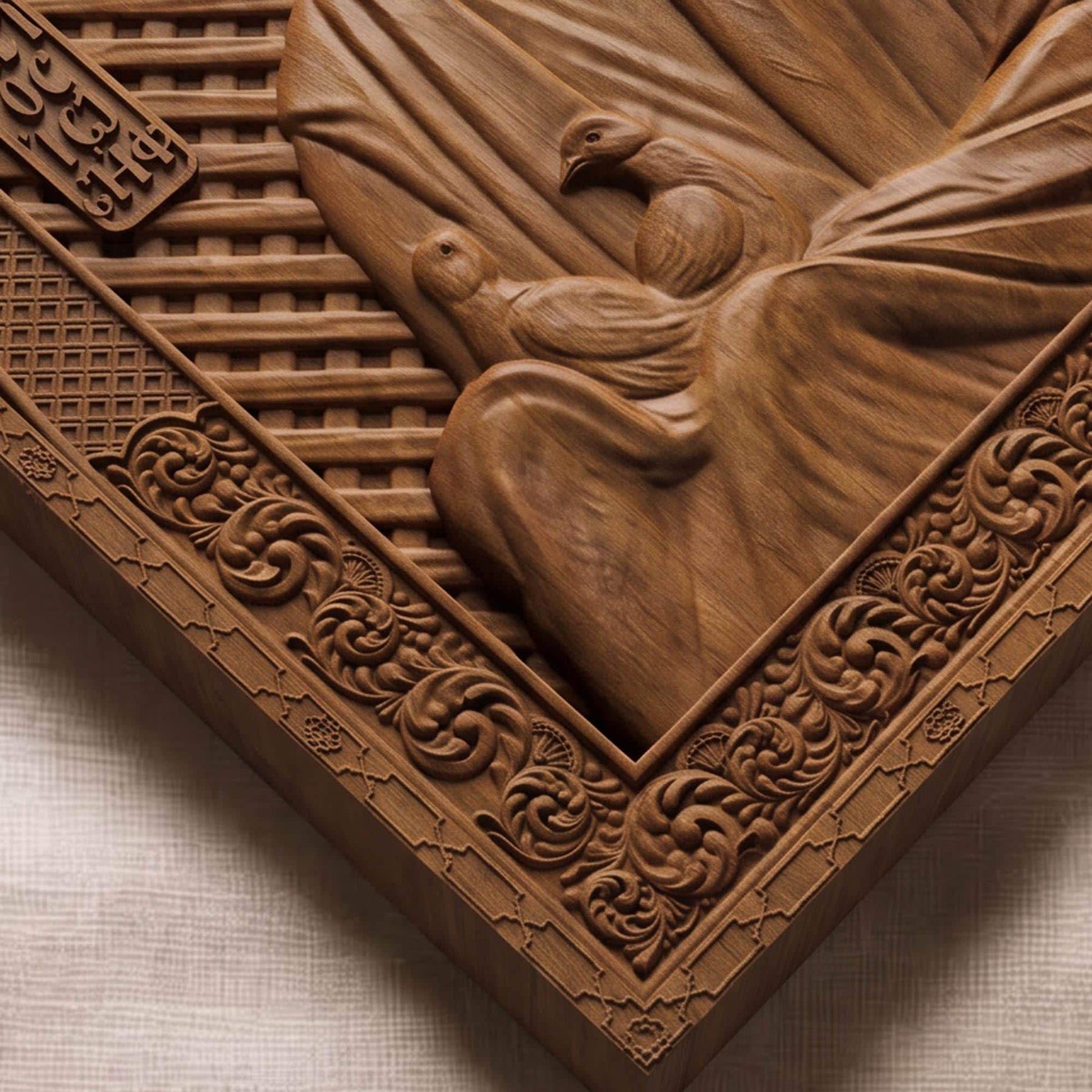 Saint Joseph the Betrothed Wooden Carved Handmade Christian Icon | Byzantine Greek Orthodox Home Art Decor