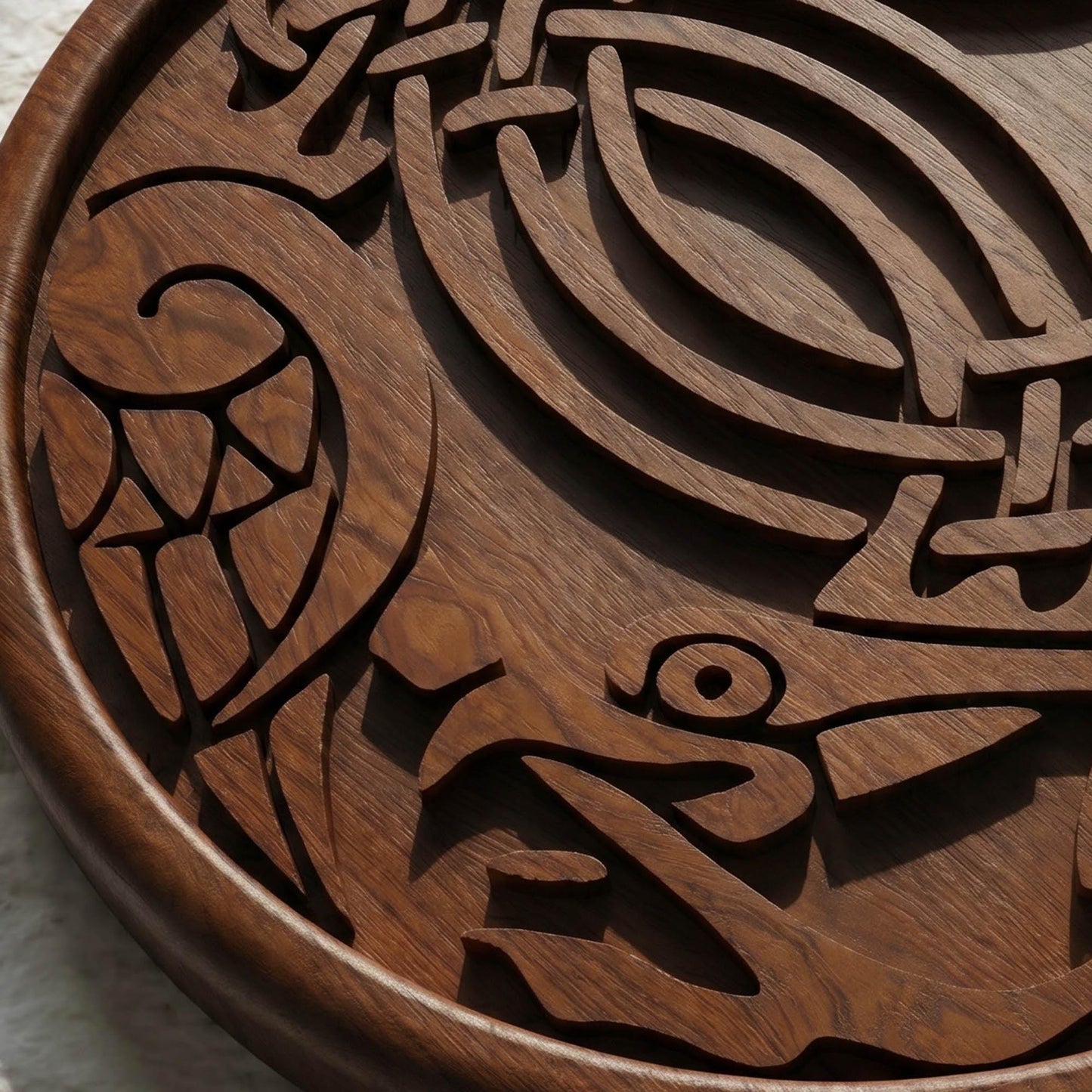Birds Tribal in Plate Framed Bas Relief | Wooden Birds Carving | Sculptural Gift Idea