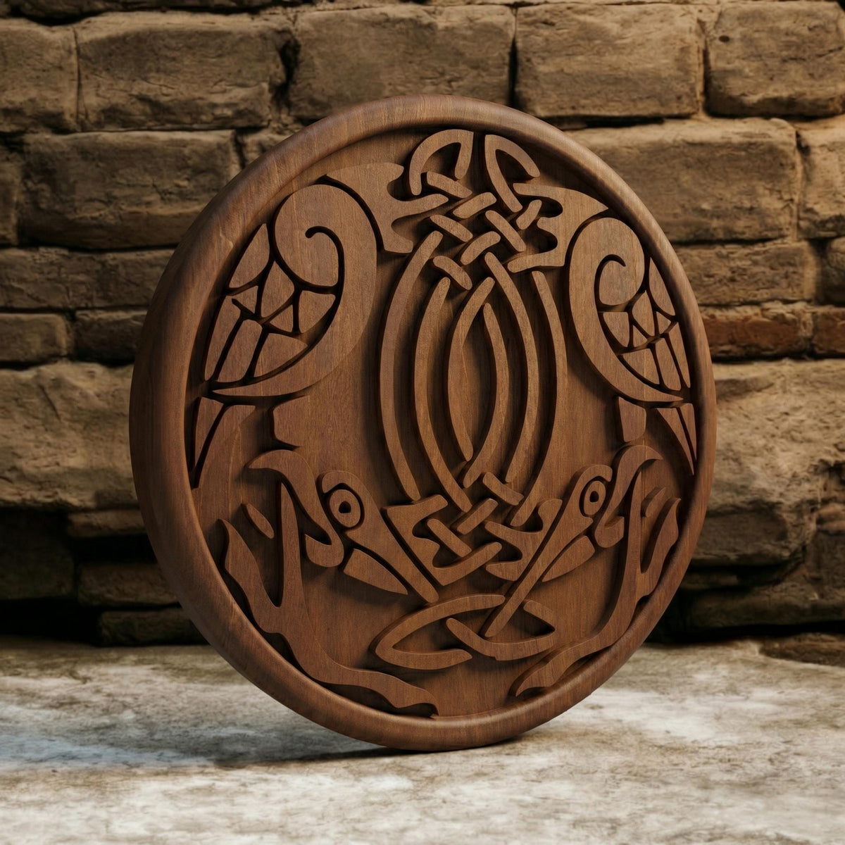 Birds Tribal in Plate Framed Bas Relief | Wooden Birds Carving | Sculptural Gift Idea