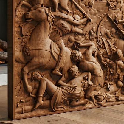 The Four Riders of the Apocalypse Wooden Bas Relief | Wood Panel Art | Sculptural Gift Idea