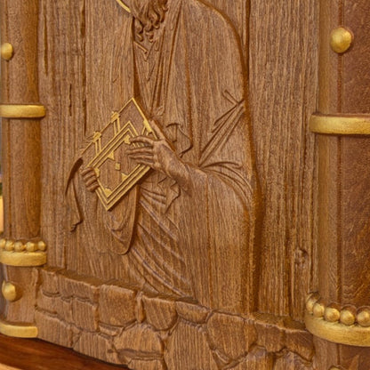 Saint Paul the Apostle Wooden Carved Handcrafted Christian Religious Icon. Byzantine Home Wall Art Decor Gift. Orthodox Greek Woodcarving Sculpture.