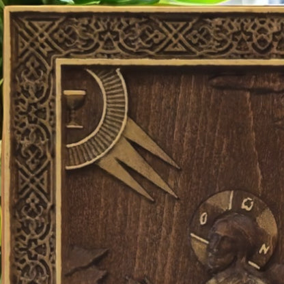 Jesus Christ praying Gethsemane Wooden Carved Handcrafted Christian Religious Icon. Byzantine Home Wall Art Decor Gift. Orthodox Greek Woodcarving Sculpture.