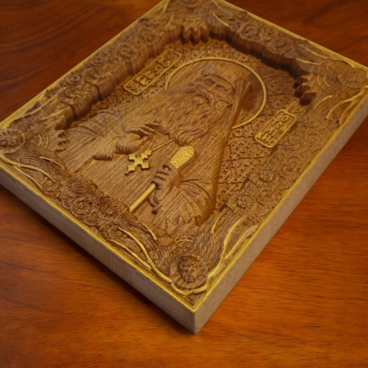 Saint Iakovos Tsalikis Wooden Carved Handcrafted Christian Religious Icon. Byzantine Home Wall Art Decor Gift. Orthodox Greek Woodcarving Sculpture.