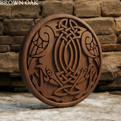 Birds Tribal in Plate Framed Bas Relief | Wooden Birds Carving | Sculptural Gift Idea