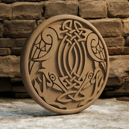 Birds Tribal in Plate Handmade Wooden Carving. Other Home Gift Wall Art Decor.