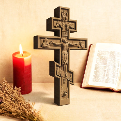 Wooden Carved Handmade Christian Cross No1. Byzantine Greek Orthodox Home Art Decor.