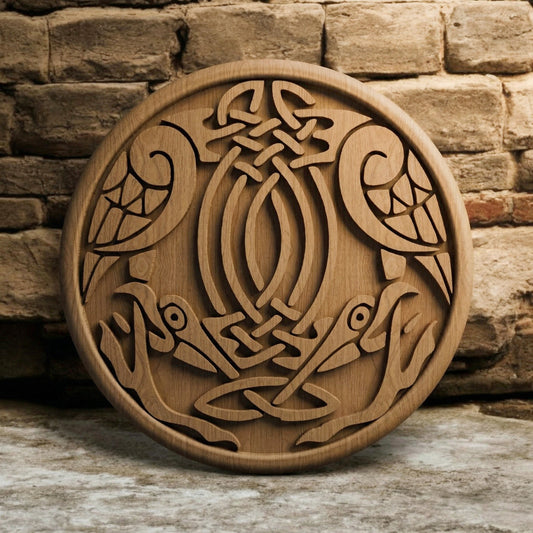 Birds Tribal in Plate Handmade Wooden Carving. Other Home Gift Wall Art Decor.